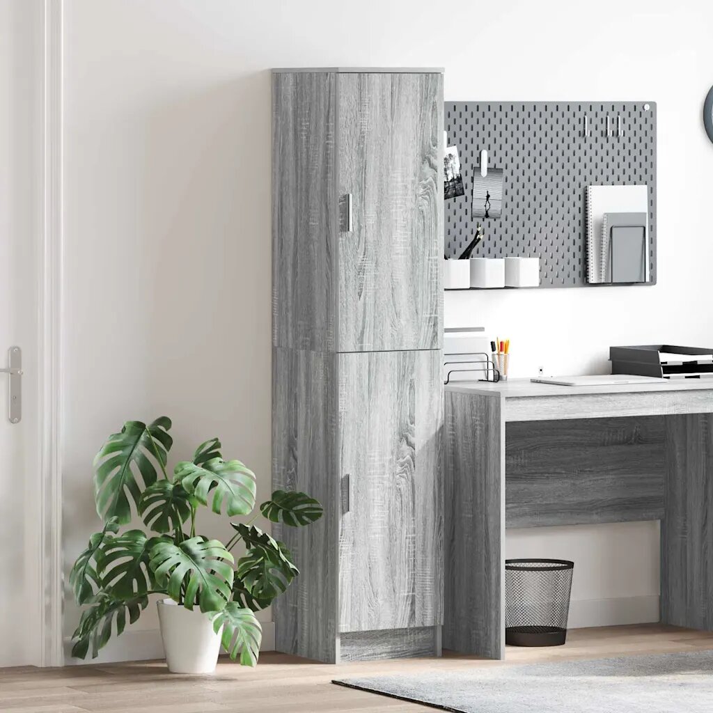 vidaXL Висок шкаф Сив Сонома 35 x 39 x 168 см