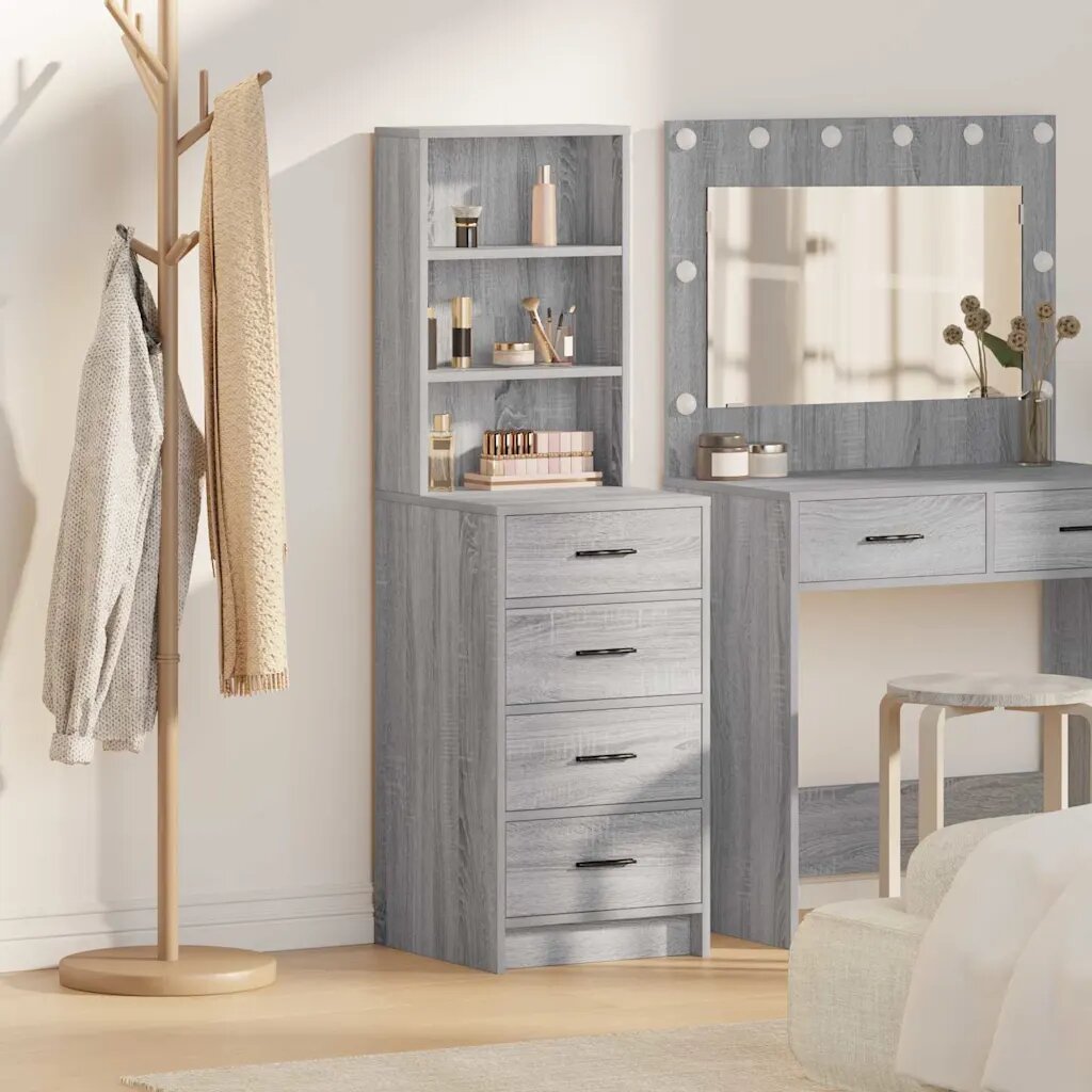 vidaXL Висок шкаф Сив сонома 40 x 41 x 135 см Инженерна дървесина