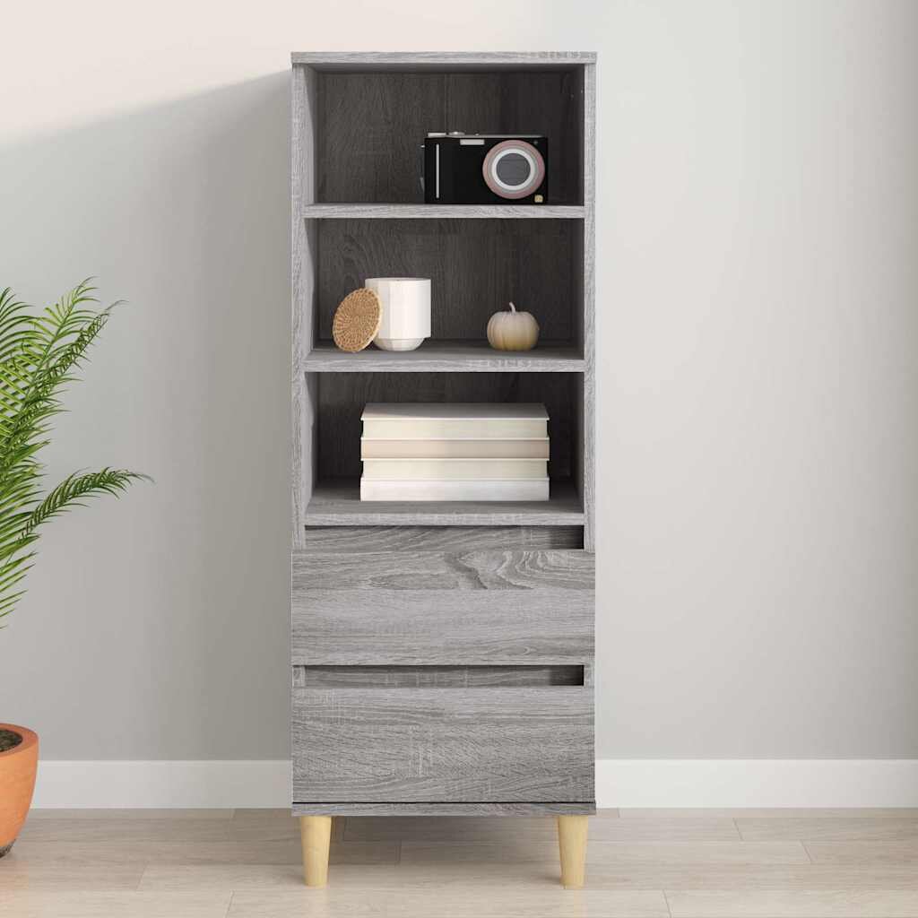 vidaXL Висок шкаф Сив сонома 40x36x110 см инженерно дърво