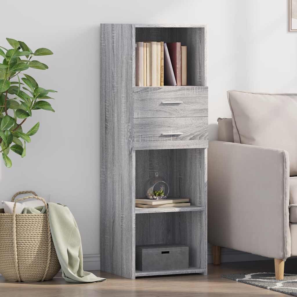 vidaXL Висок шкаф сив сонома 40x425x124 см инженерно дърво
