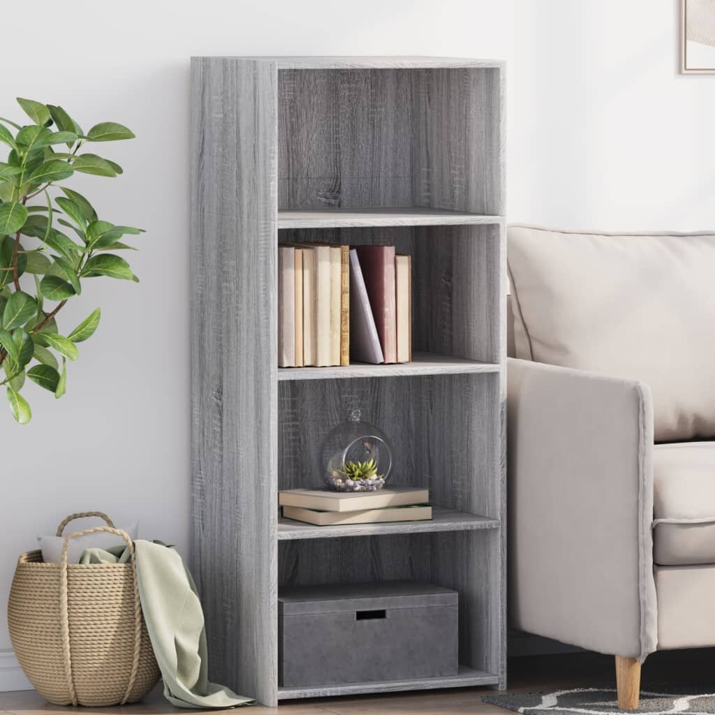 vidaXL Висок шкаф сив сонома 50x41x124 см инженерно дърво
