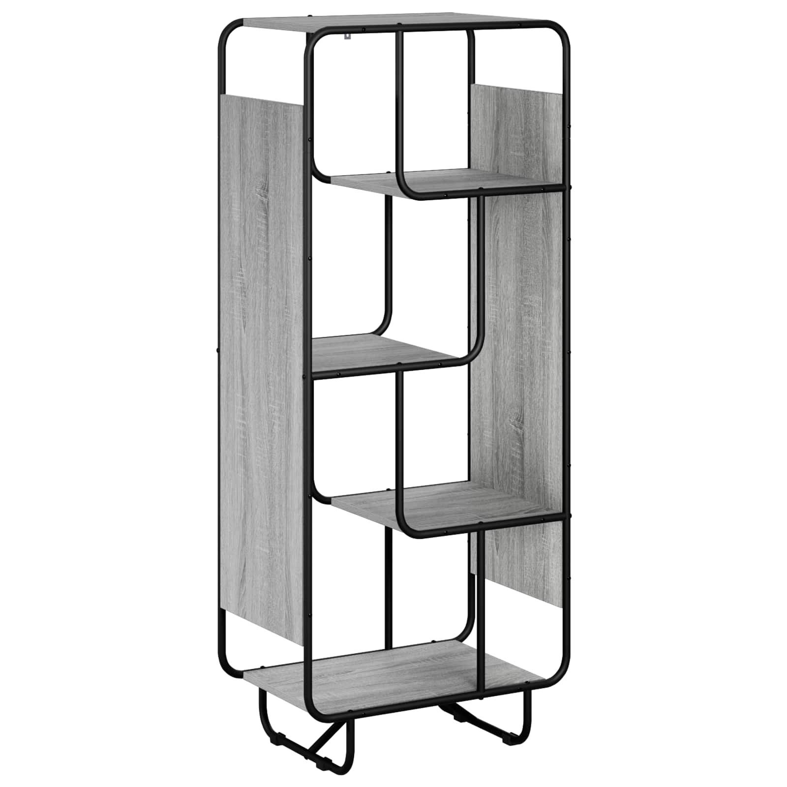 vidaXL Висок шкаф Сив Сонома 60 x 37.5 x 144 cm Инженерна дървесина