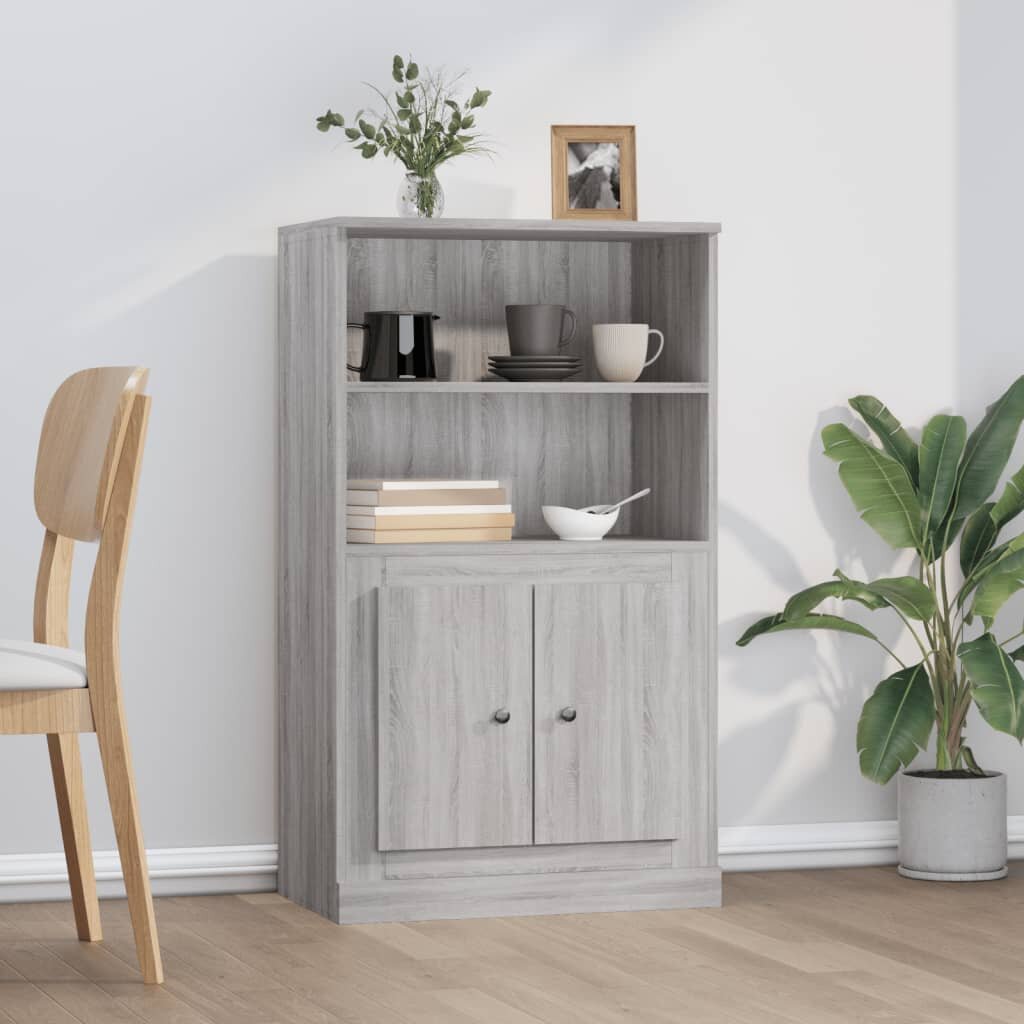 vidaXL Висок шкаф Сив сонома 60x355x1035 см инженерно дърво