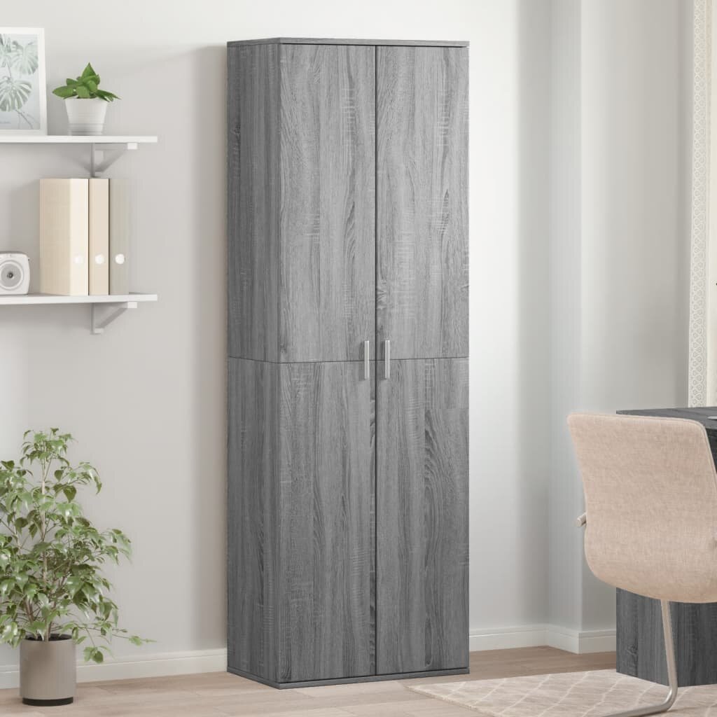 vidaXL Висок шкаф сив сонома 60x35x180 см инженерно дърво