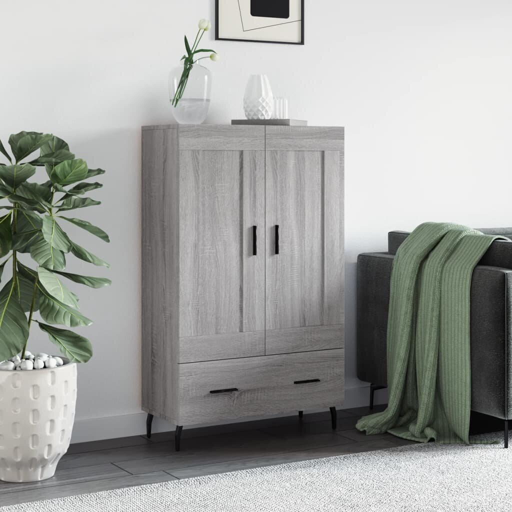 vidaXL Висок шкаф сив сонома 695x31x115 см инженерно дърво