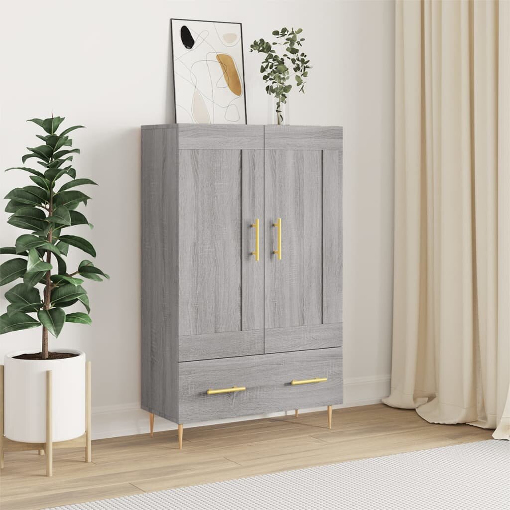 vidaXL Висок шкаф сив сонома 695x31x115 см инженерно дърво