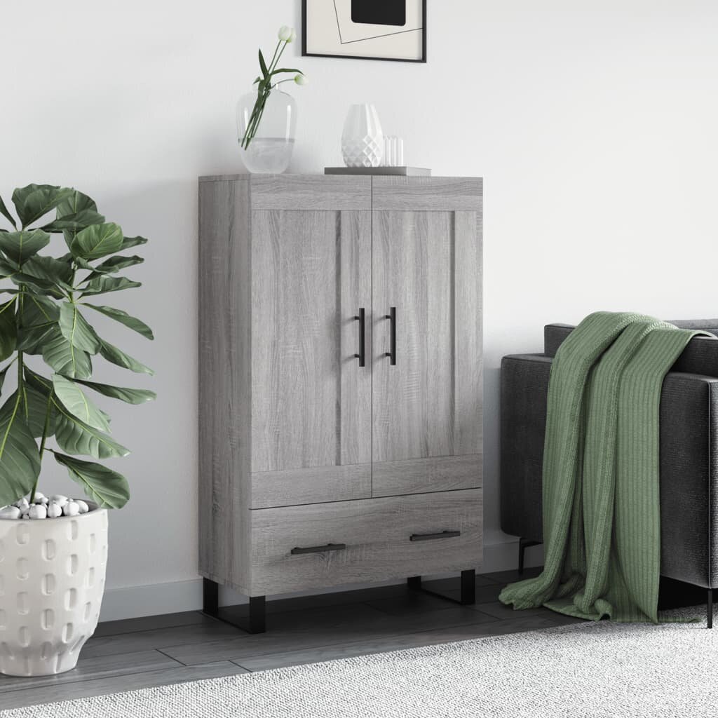 vidaXL Висок шкаф сив сонома 695x31x115 см инженерно дърво