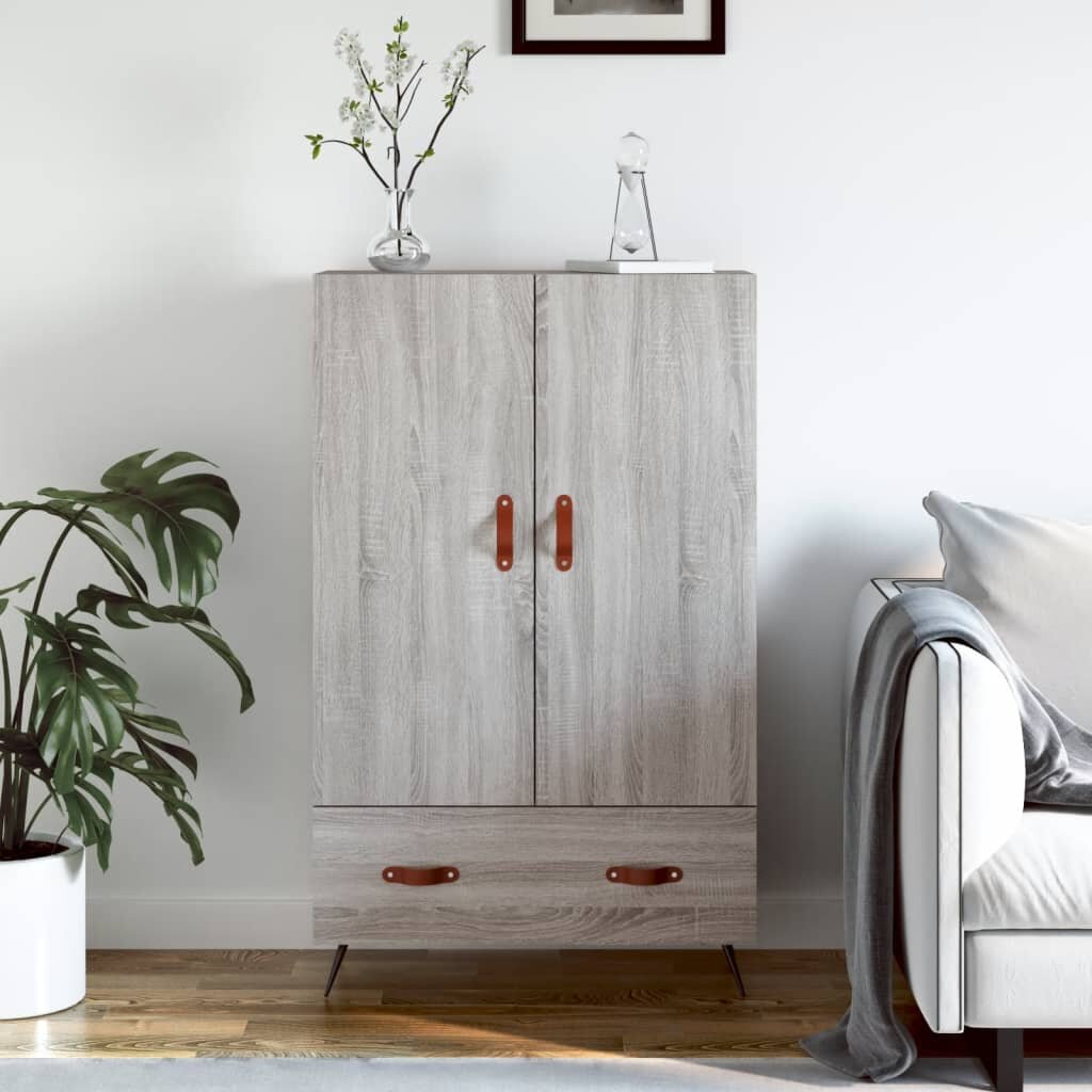 vidaXL Висок шкаф сив сонома 695x31x115 см инженерно дърво