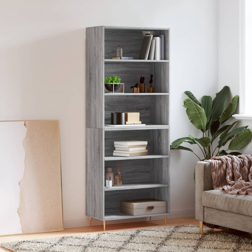 vidaXL Висок шкаф сив сонома 695x325x180 см инженерно дърво