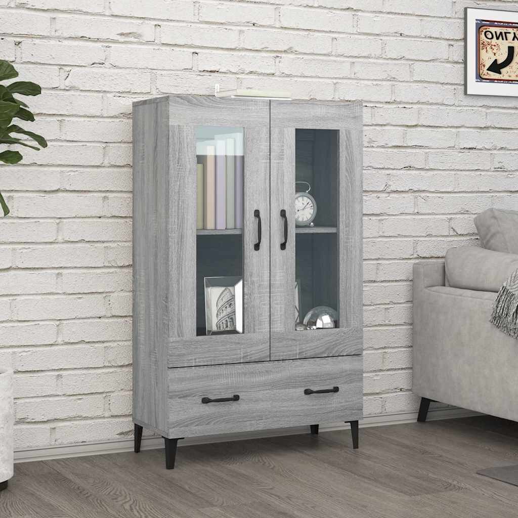 vidaXL Висок шкаф сив сонома 70x31x115 см инженерно дърво