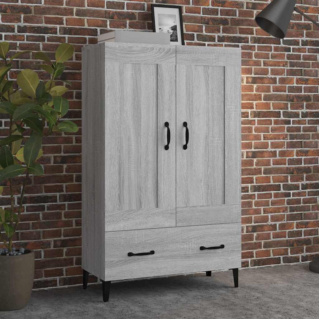 vidaXL Висок шкаф сив сонома 70x31x115 см инженерно дърво