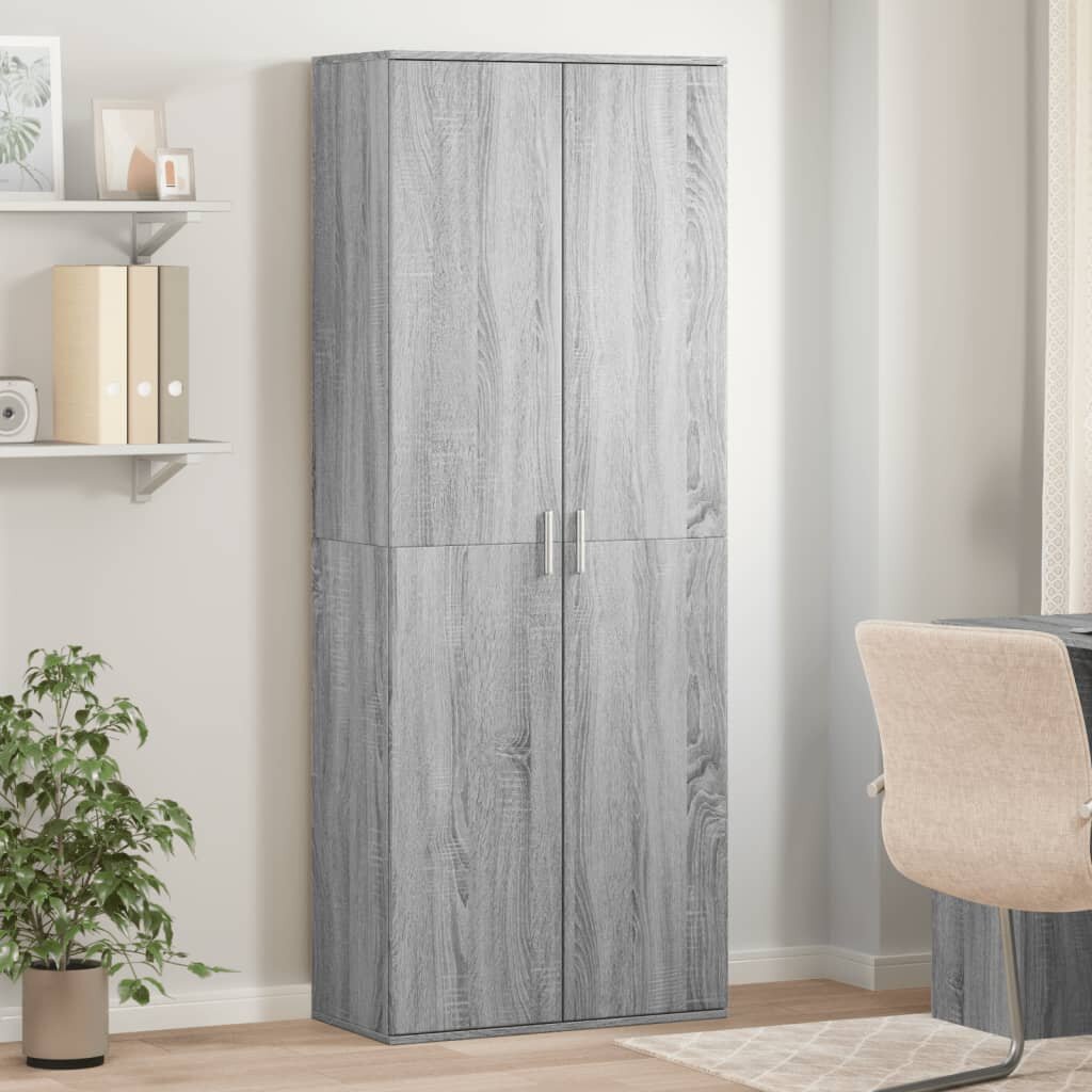 vidaXL Висок шкаф сив сонома 70x35x180 см инженерно дърво