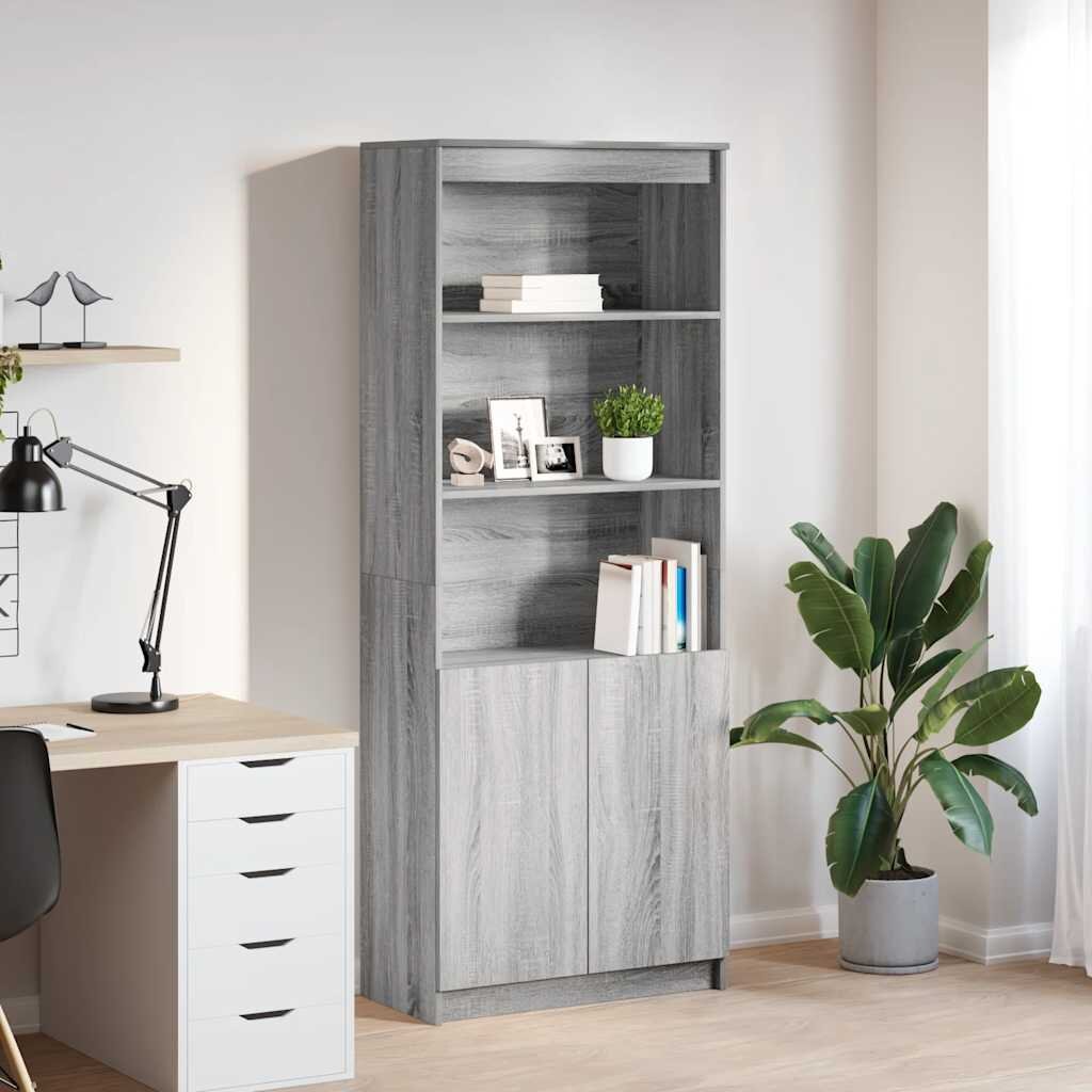 vidaXL Висок шкаф сив сонома 70x35x180 см инженерно дърво