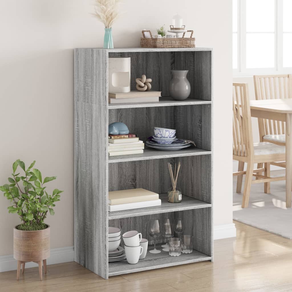 vidaXL Висок шкаф сив сонома 70x41x124 см инженерно дърво