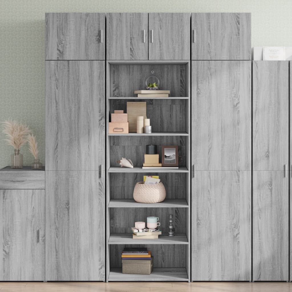 vidaXL Висок шкаф сив сонома 70x41x185 см инженерно дърво