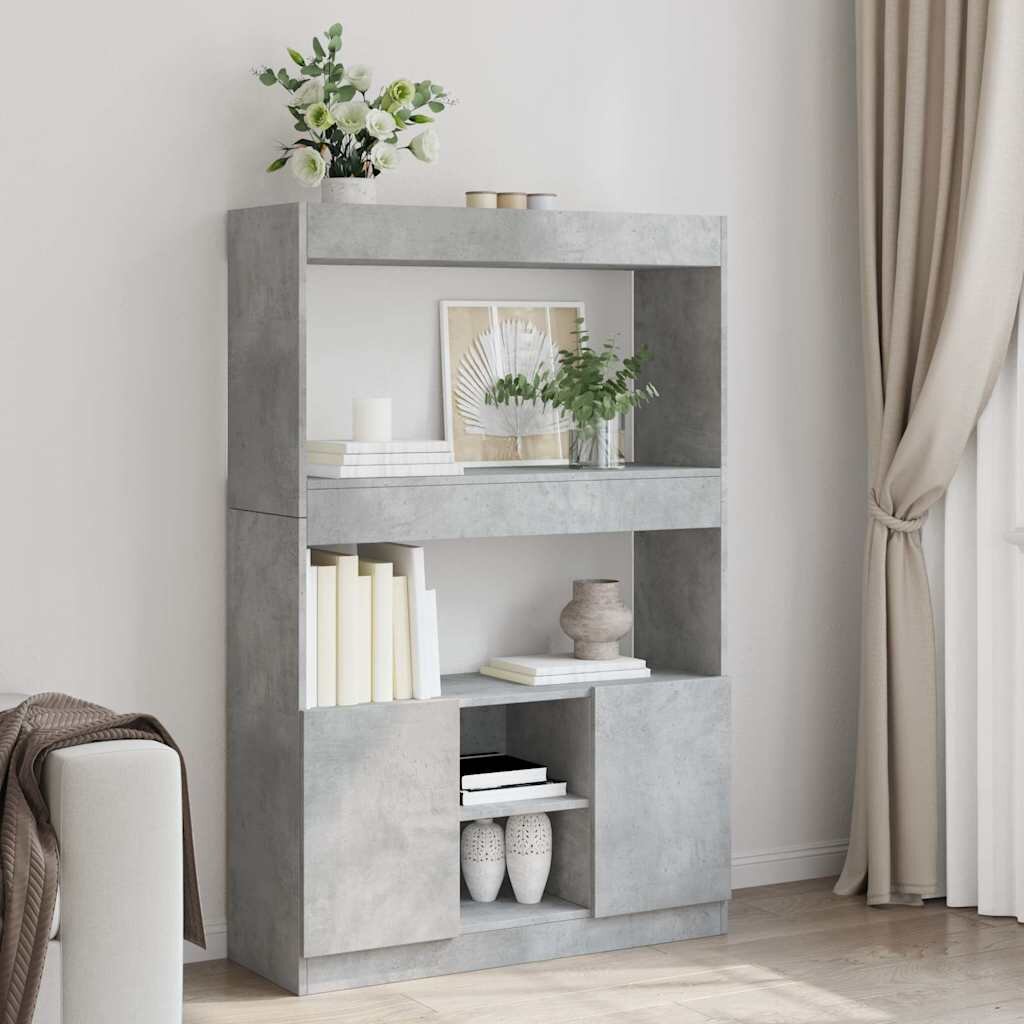 vidaXL Висок шкаф сив сонома 92x33x140 см инженерно дърво