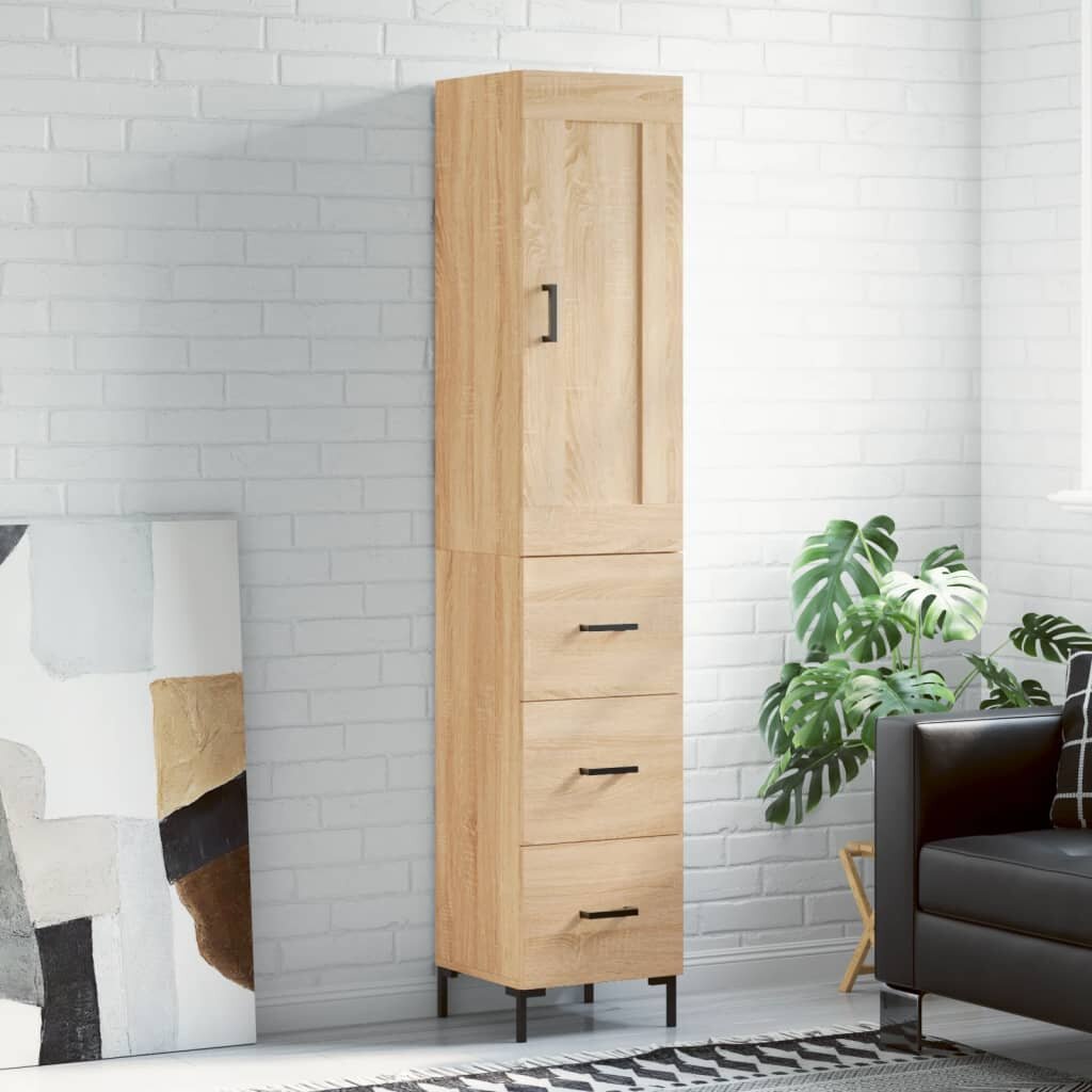 vidaXL Висок шкаф сонома дъб 345x34x180 см инженерно дърво