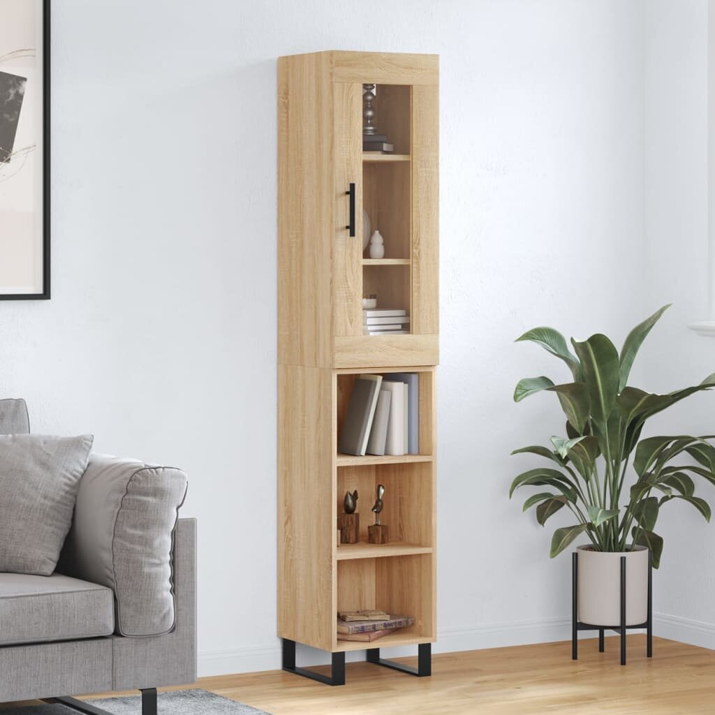 vidaXL Висок шкаф сонома дъб 345x34x180 см инженерно дърво