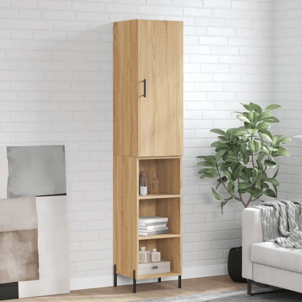vidaXL Висок шкаф сонома дъб 345x34x180 см инженерно дърво