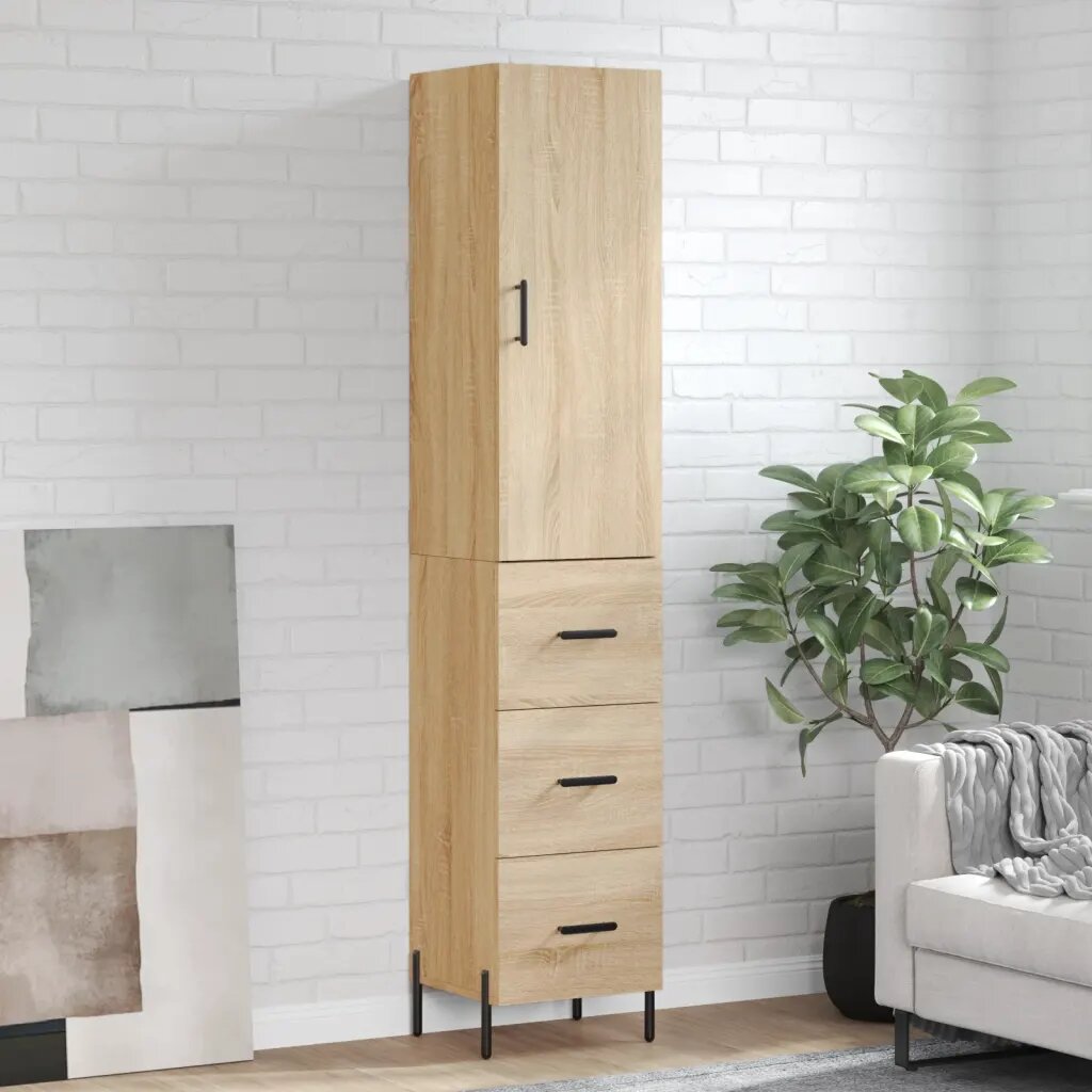 vidaXL Висок шкаф сонома дъб 345x34x180 см инженерно дърво