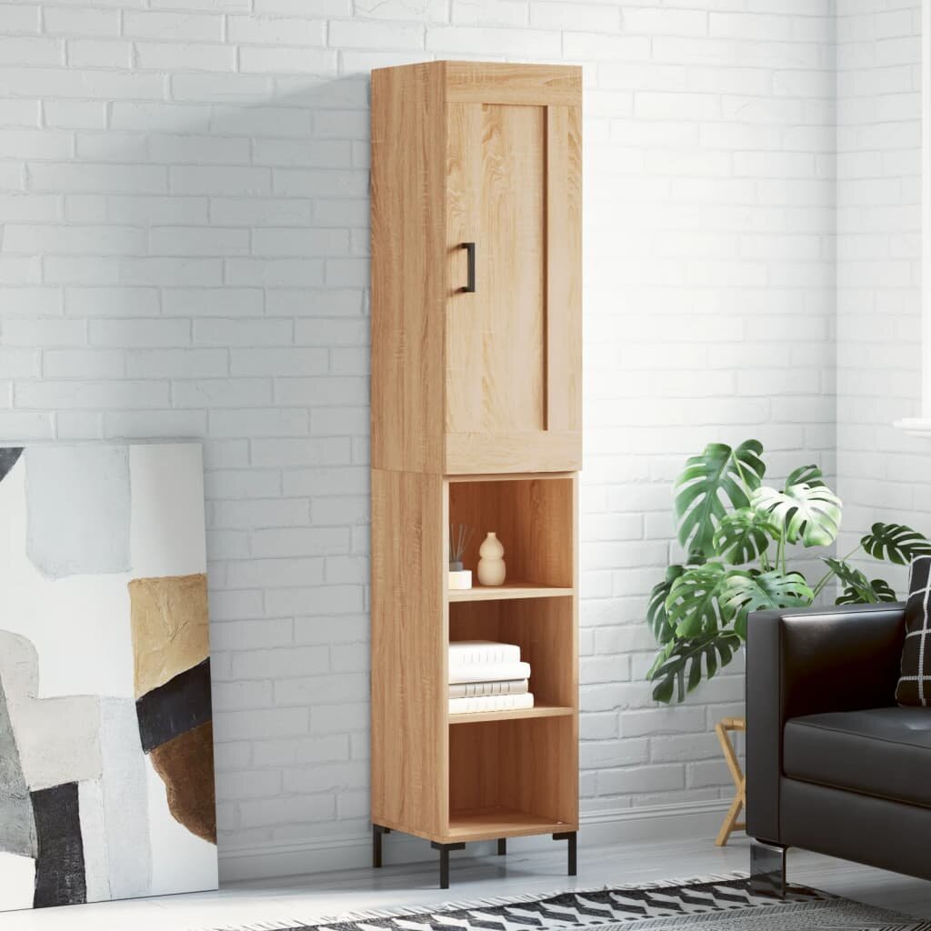vidaXL Висок шкаф сонома дъб 345x34x180 см инженерно дърво