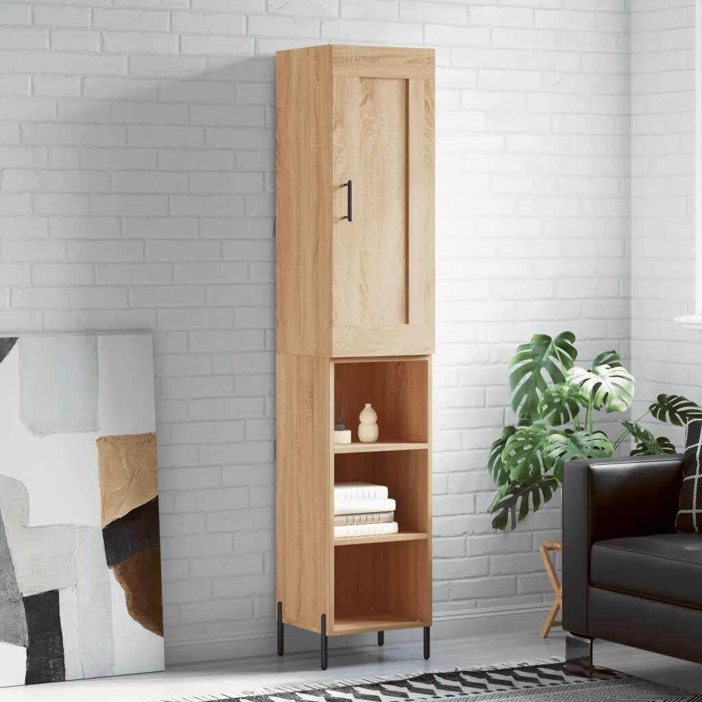 vidaXL Висок шкаф сонома дъб 345x34x180 см инженерно дърво