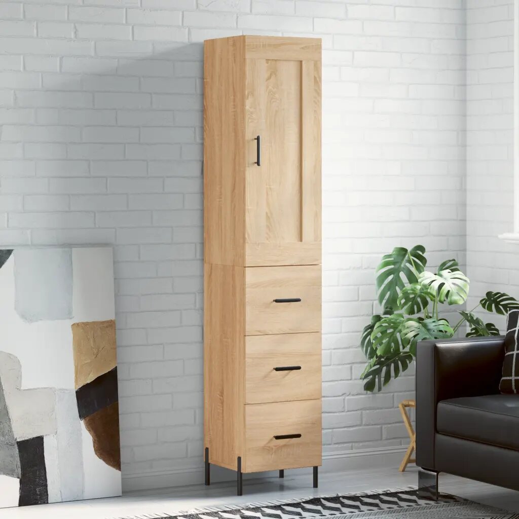 vidaXL Висок шкаф сонома дъб 345x34x180 см инженерно дърво