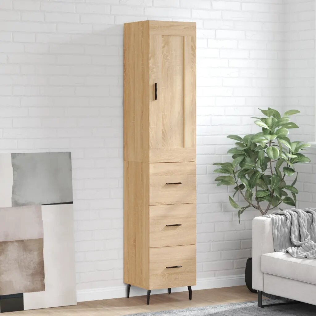 vidaXL Висок шкаф сонома дъб 345x34x180 см инженерно дърво
