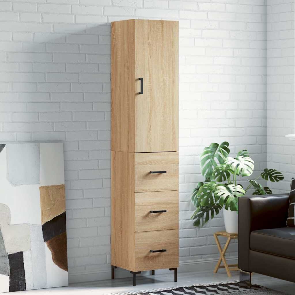 vidaXL Висок шкаф сонома дъб 345x34x180 см инженерно дърво