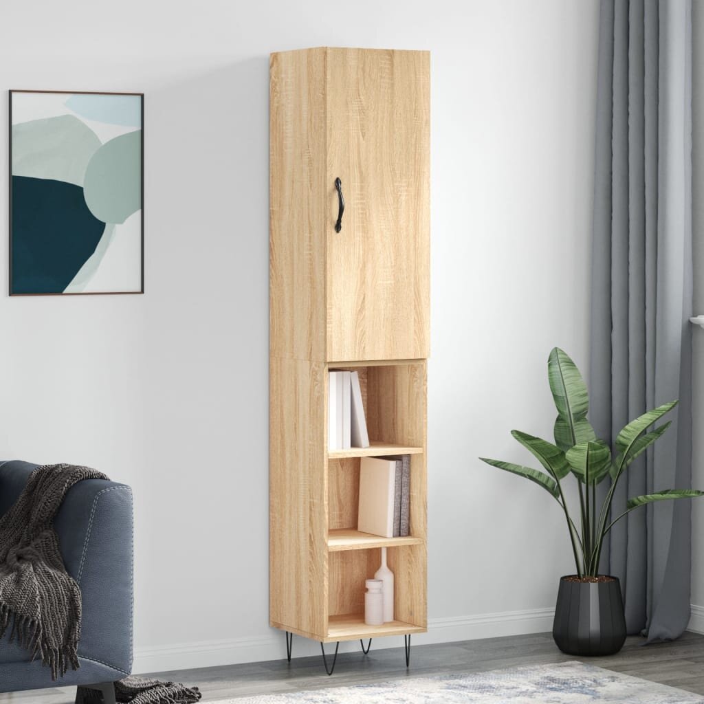 vidaXL Висок шкаф сонома дъб 345x34x180 см инженерно дърво