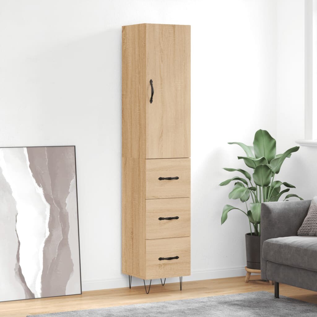 vidaXL Висок шкаф сонома дъб 345x34x180 см инженерно дърво