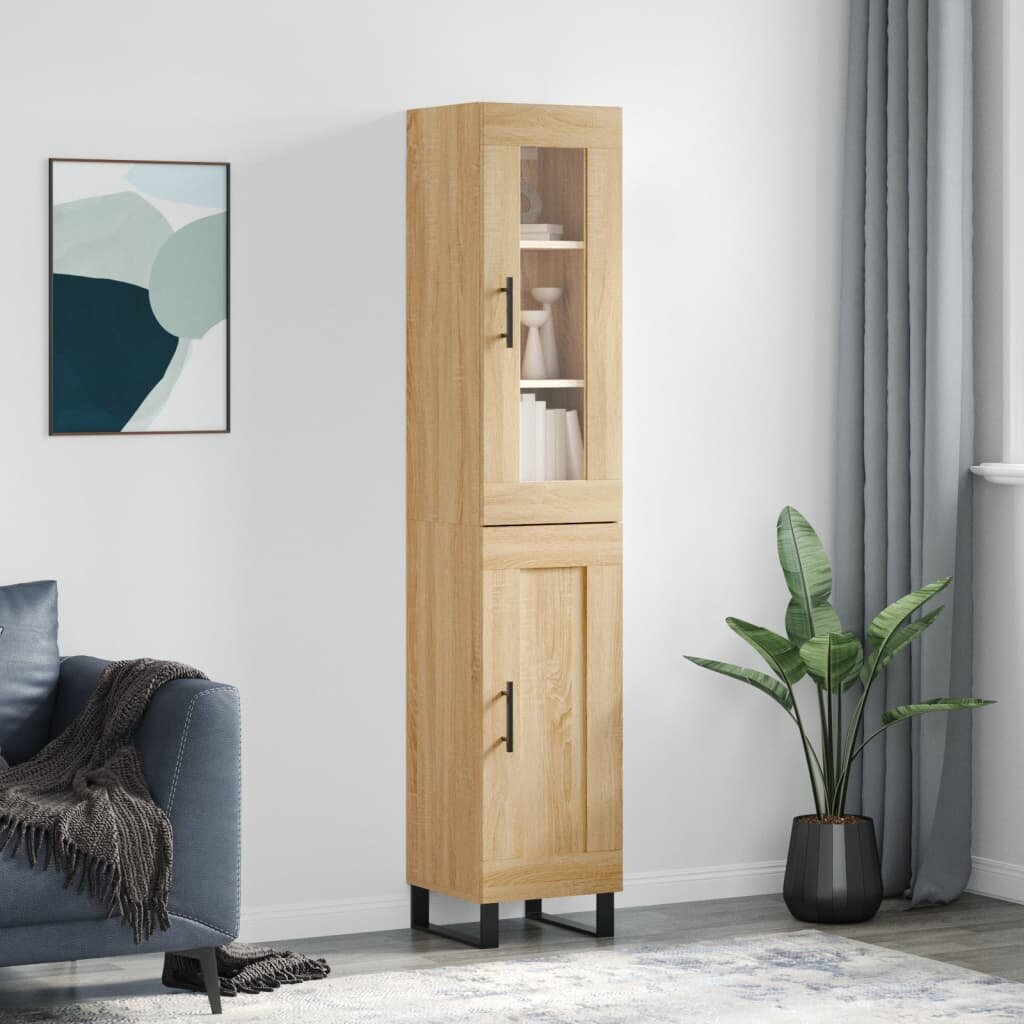 vidaXL Висок шкаф сонома дъб 345x34x180 см инженерно дърво