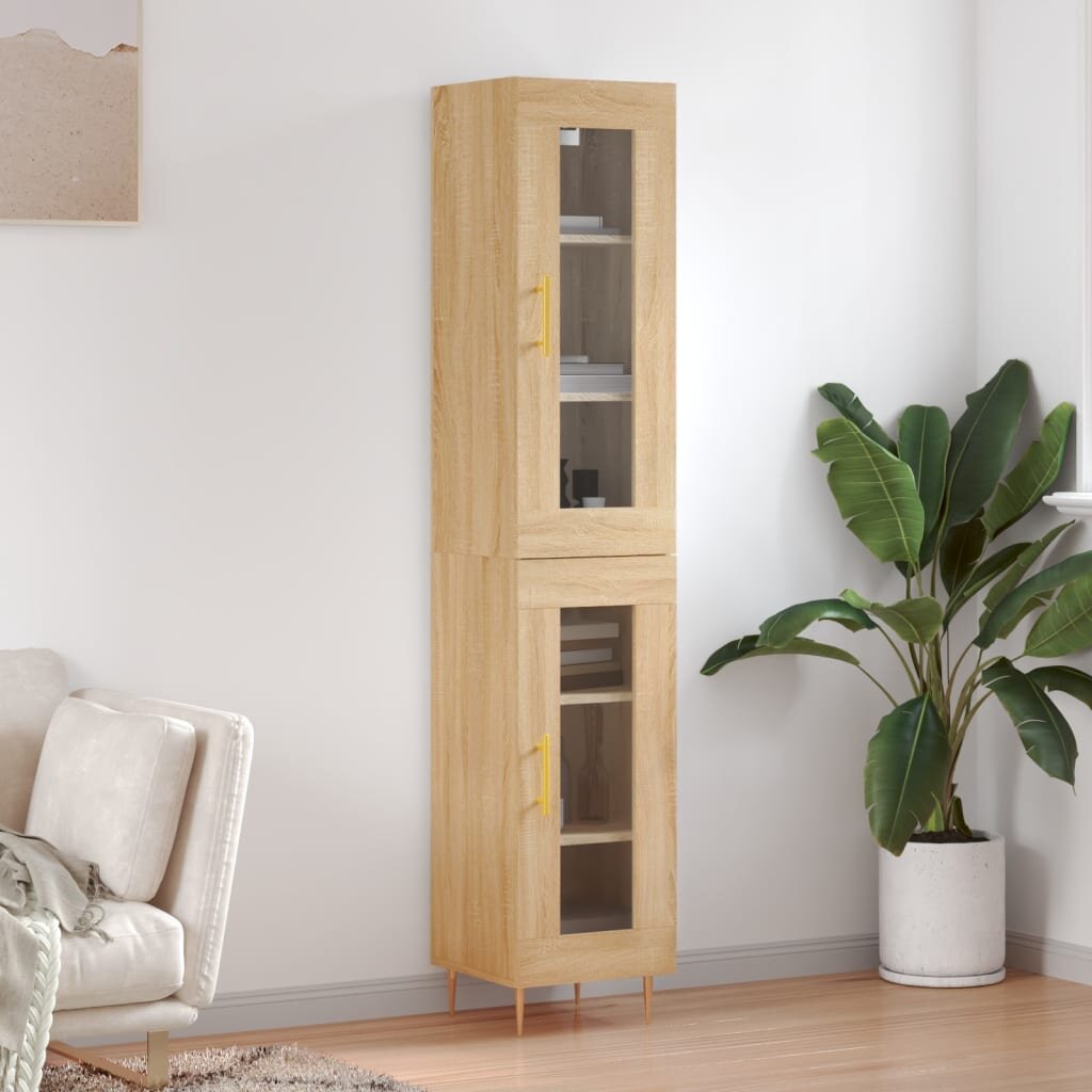 vidaXL Висок шкаф сонома дъб 345x34x180 см инженерно дърво