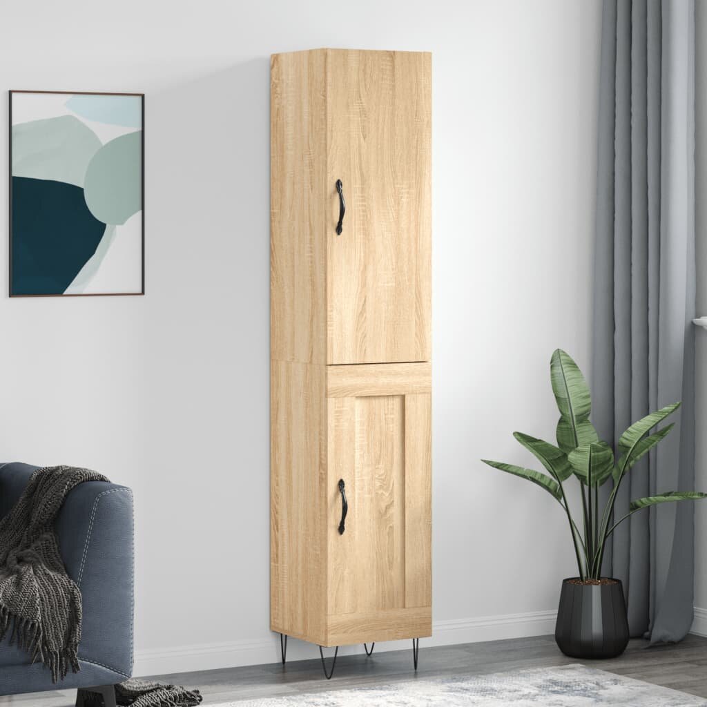 vidaXL Висок шкаф сонома дъб 345x34x180 см инженерно дърво