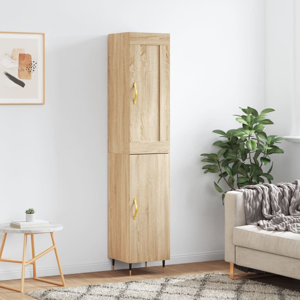 vidaXL Висок шкаф сонома дъб 345x34x180 см инженерно дърво