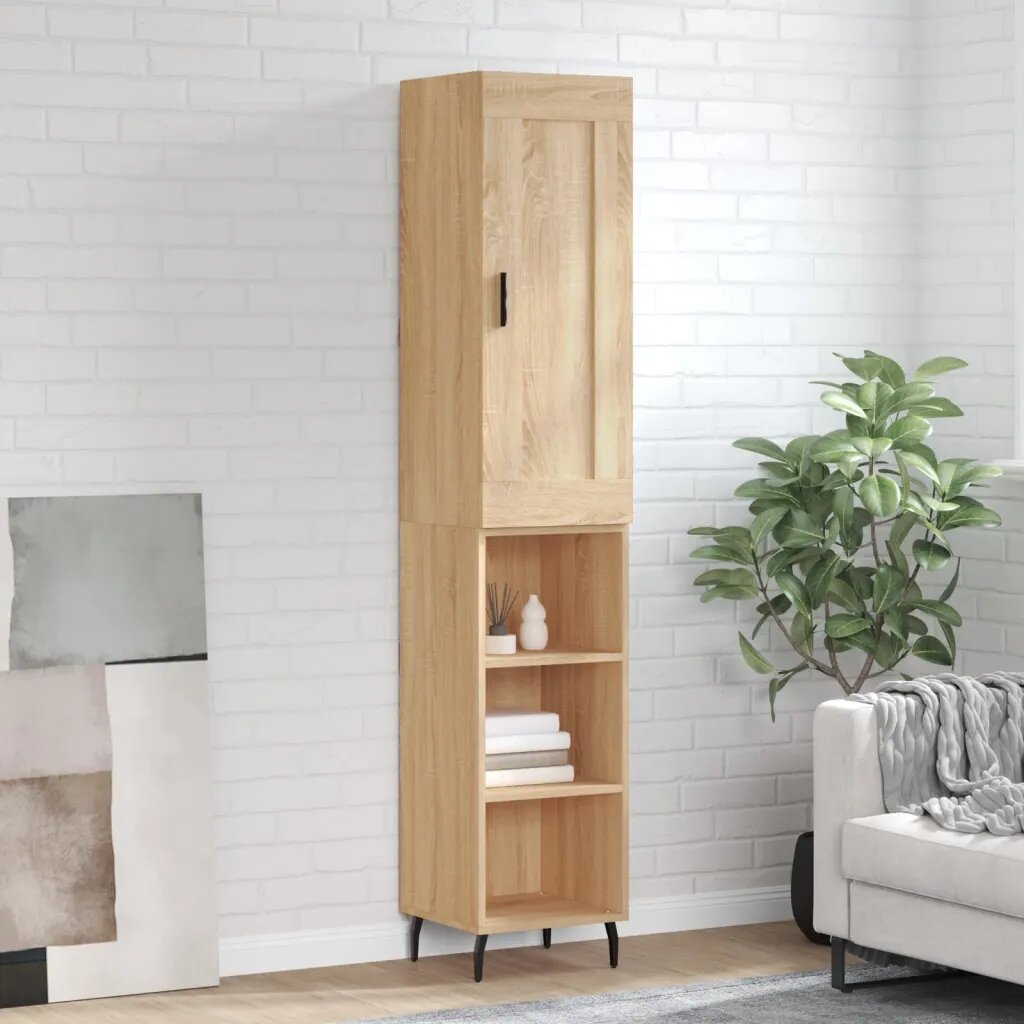 vidaXL Висок шкаф сонома дъб 345x34x180 см инженерно дърво