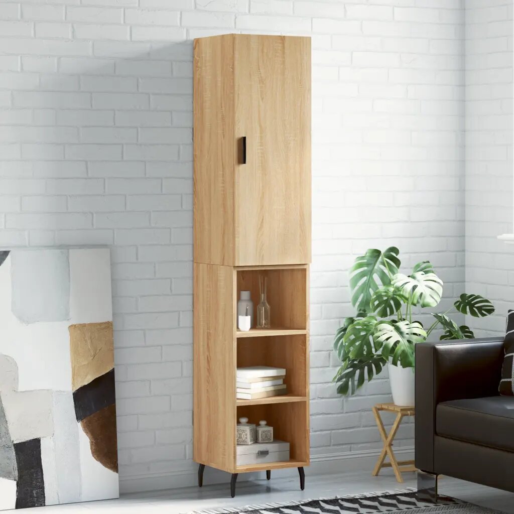 vidaXL Висок шкаф сонома дъб 345x34x180 см инженерно дърво
