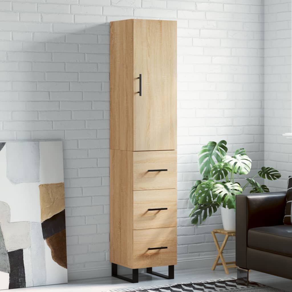 vidaXL Висок шкаф сонома дъб 345x34x180 см инженерно дърво