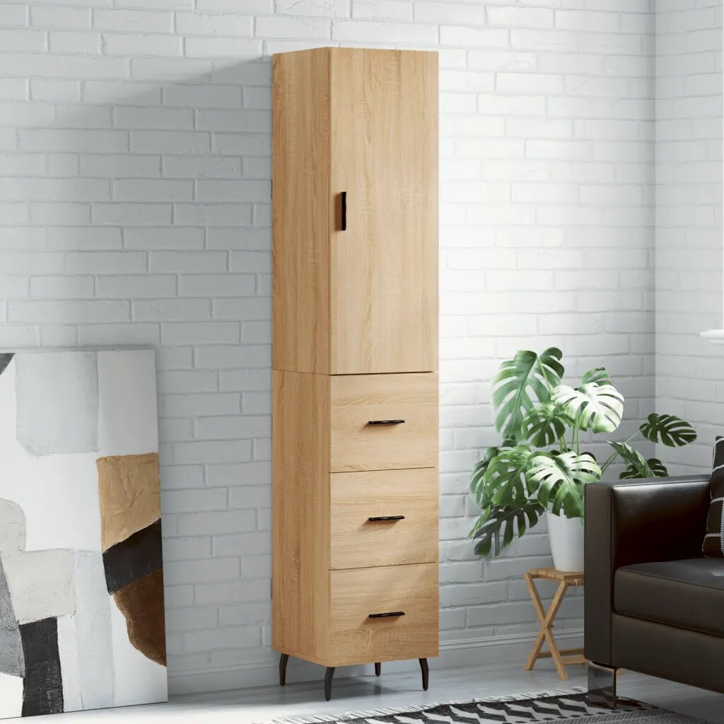 vidaXL Висок шкаф сонома дъб 345x34x180 см инженерно дърво
