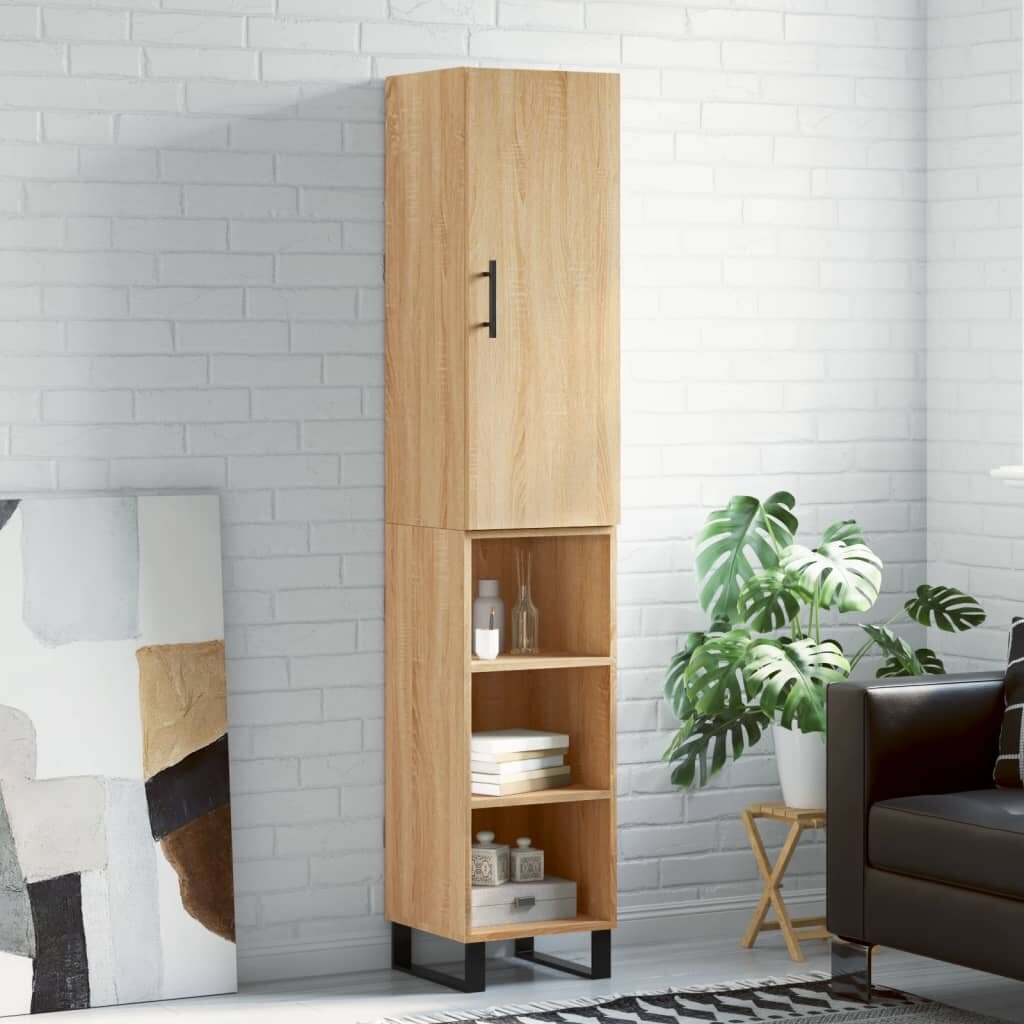 vidaXL Висок шкаф сонома дъб 345x34x180 см инженерно дърво