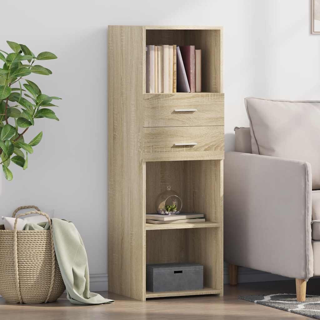 vidaXL Висок шкаф сонома дъб 40x425x124 см инженерно дърво