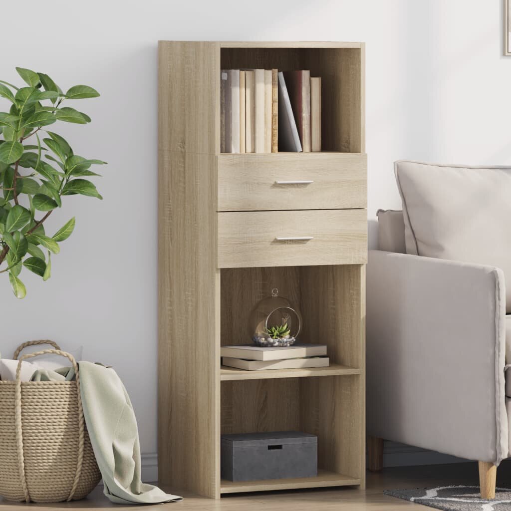 vidaXL Висок шкаф сонома дъб 45x425x124 см инженерно дърво