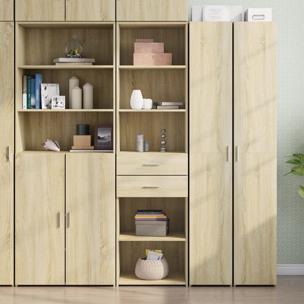 vidaXL Висок шкаф сонома дъб 50x425x185 см инженерно дърво
