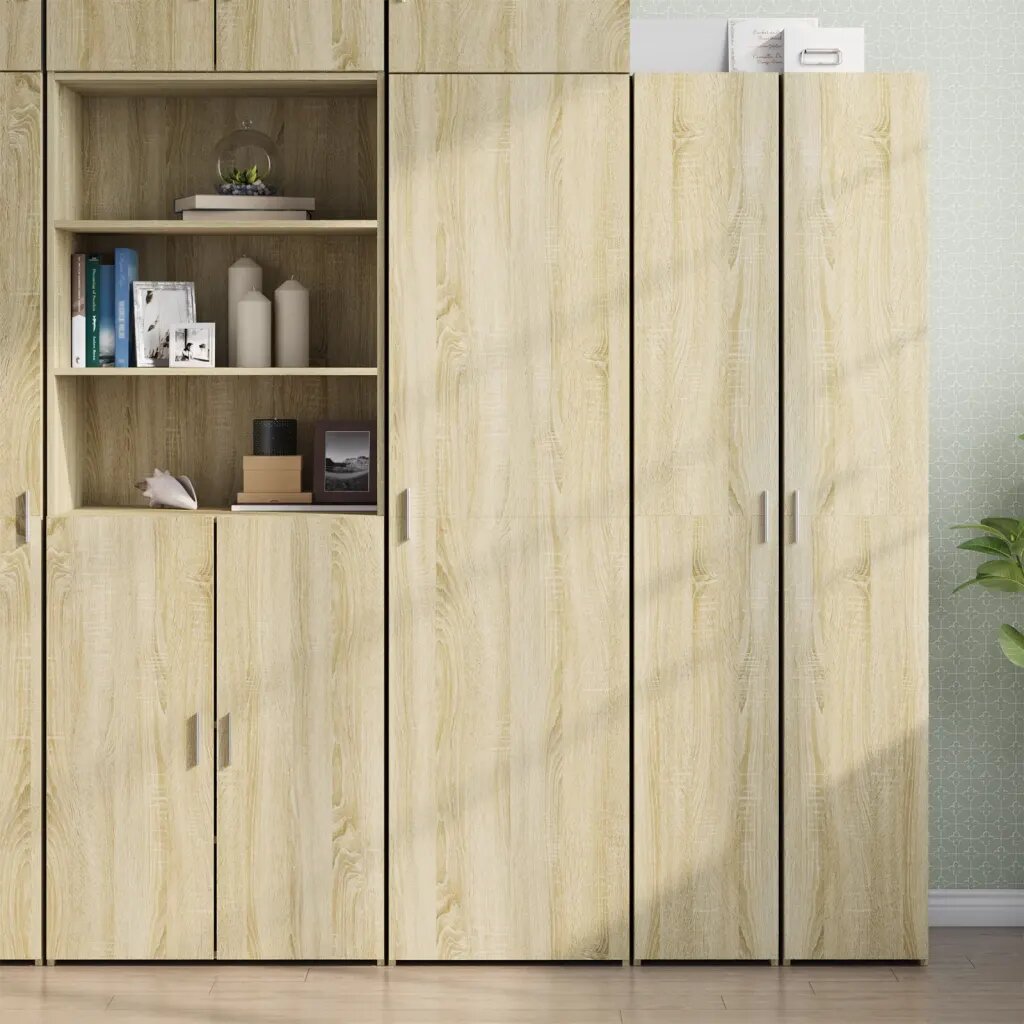 vidaXL Висок шкаф сонома дъб 50x425x185 см инженерно дърво