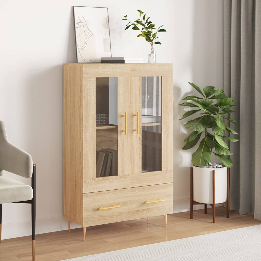vidaXL Висок шкаф сонома дъб 695x31x115 см инженерно дърво