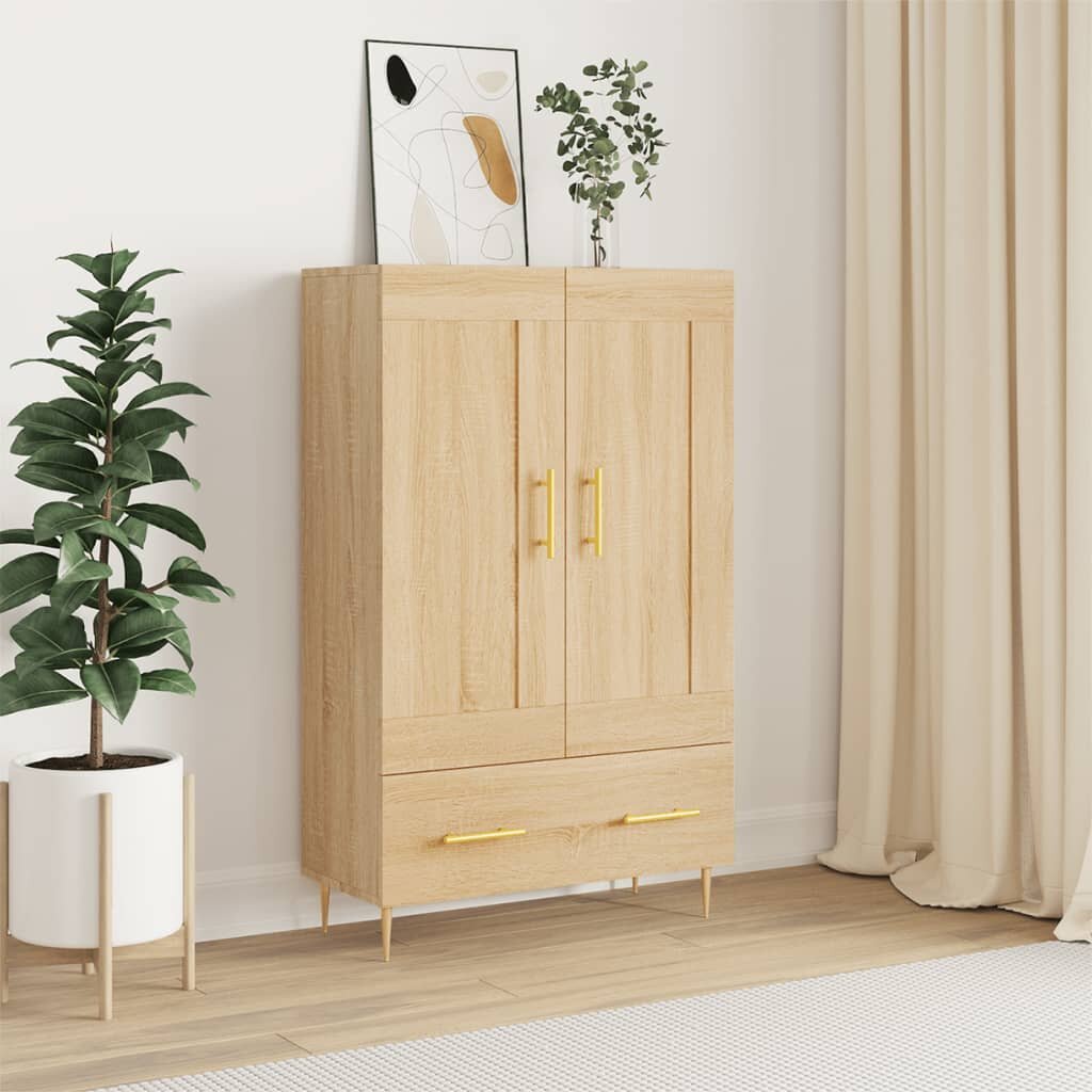 vidaXL Висок шкаф сонома дъб 695x31x115 см инженерно дърво