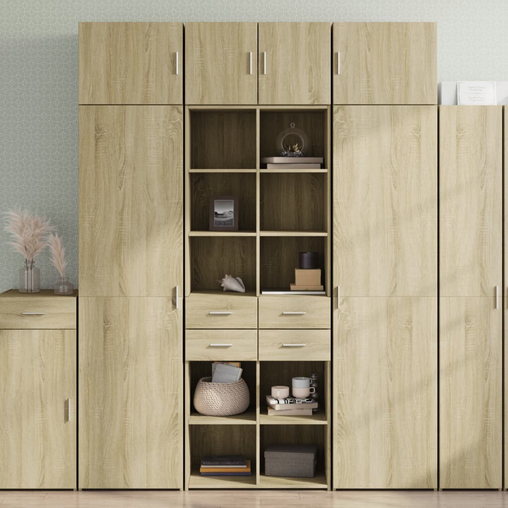 vidaXL Висок шкаф сонома дъб 70x425x185 см инженерно дърво