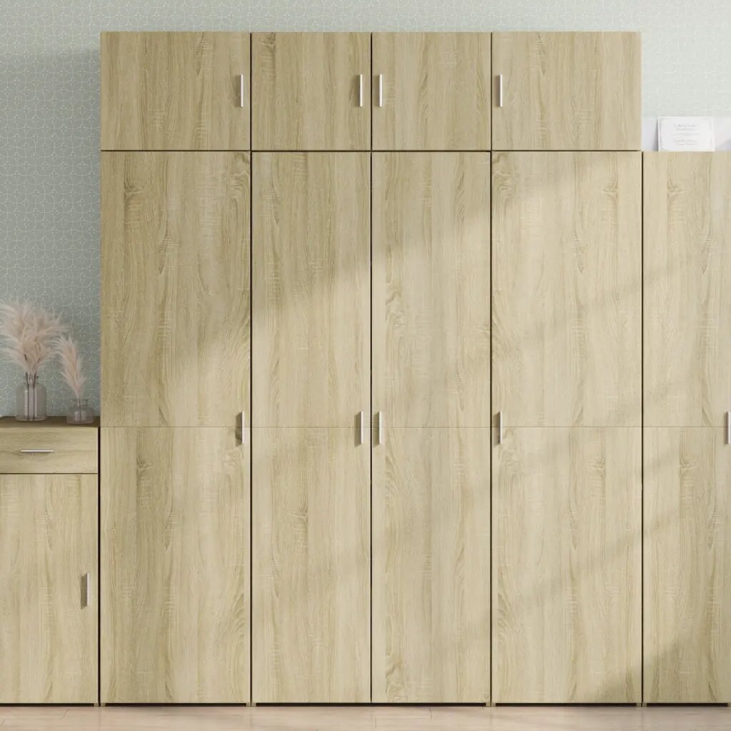 vidaXL Висок шкаф сонома дъб 80x425x185 см инженерно дърво