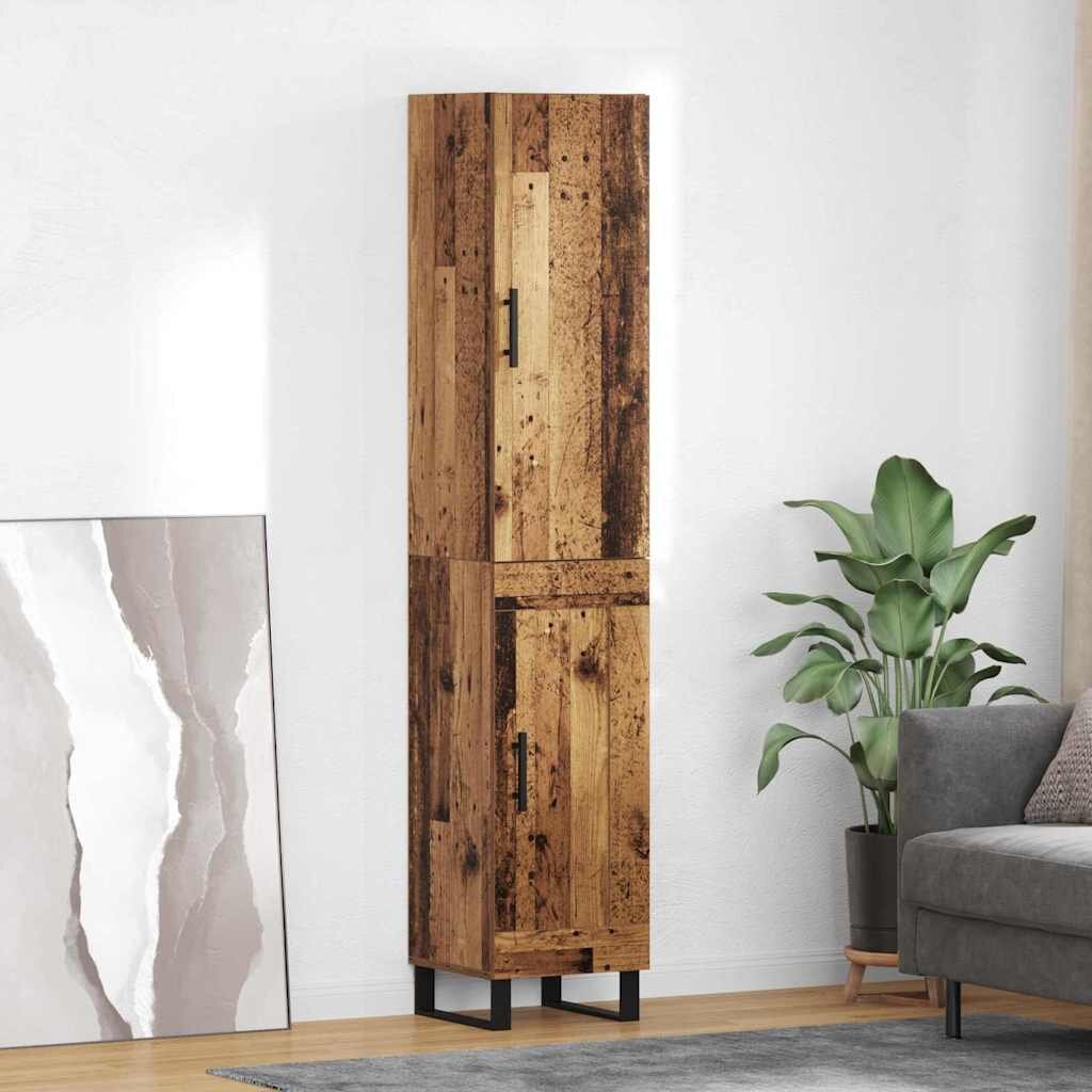 vidaXL Висок шкаф Старо дърво 345 x 34 x 180 см Инженерна дървесина