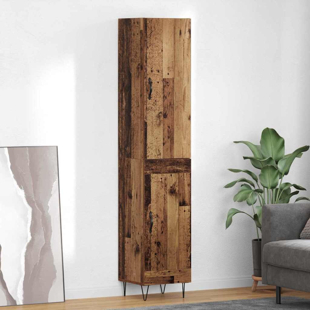 vidaXL Висок шкаф Старо дърво 345 x 34 x 90 см Инженерна дървесина